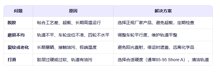 包胶轮的常见问题与维护